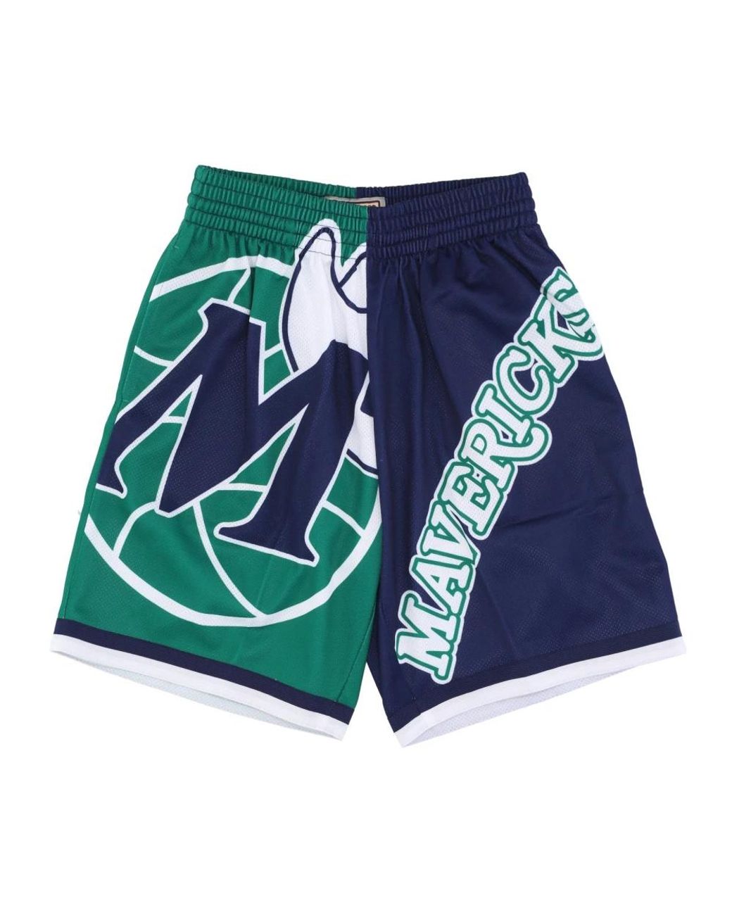 Mitchell & Ness Fitness ,Groen ,Polyester Nba Big Face Basketball Shorts in het Blue voor heren