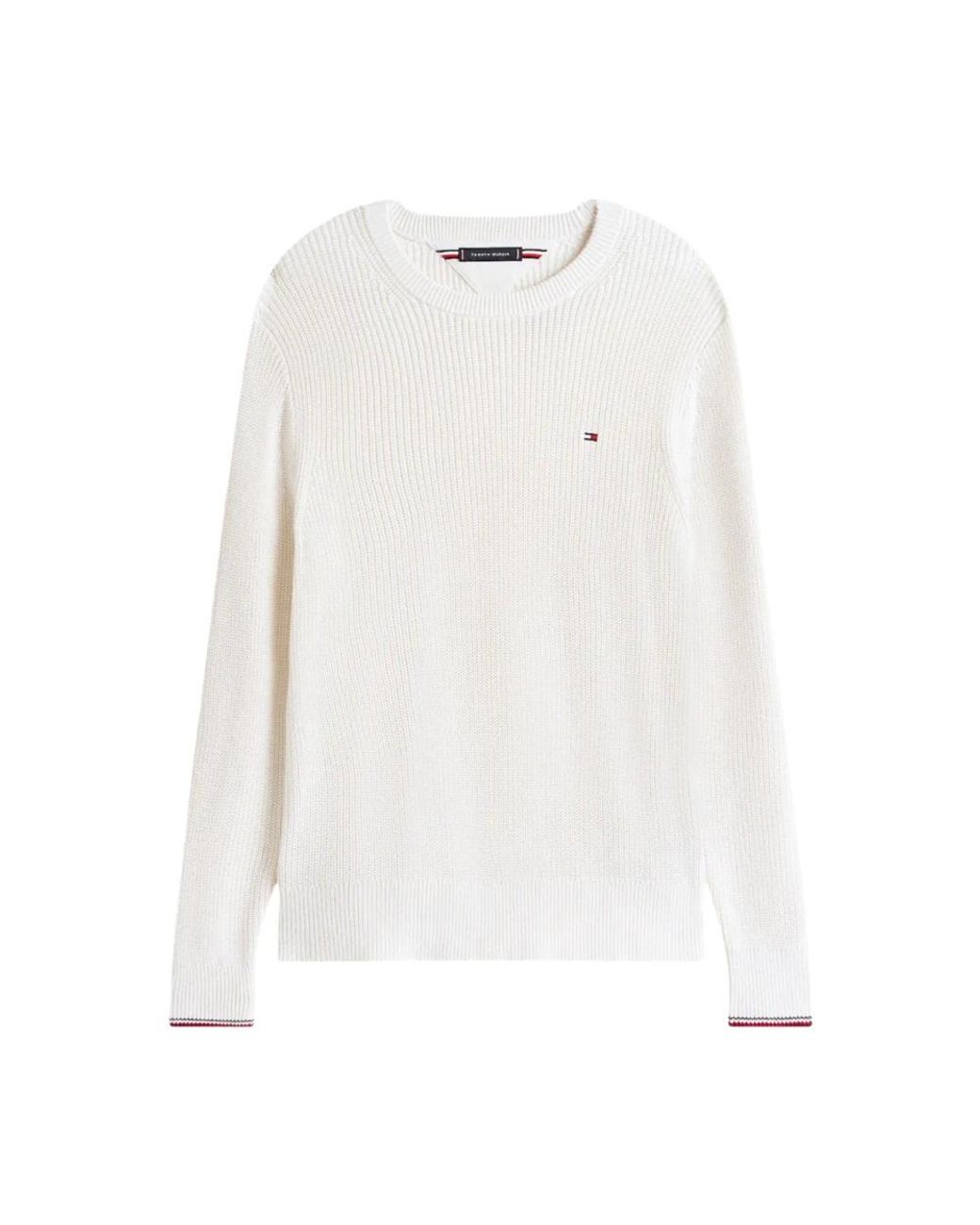 Tommy Hilfiger White Round-Neck Knitwear for men