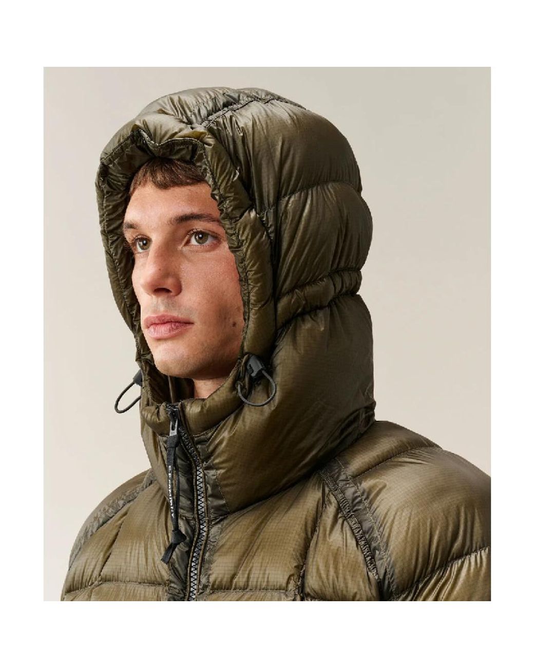 C P Company Green D.D. Shell Hooded Puffer Jacket for men