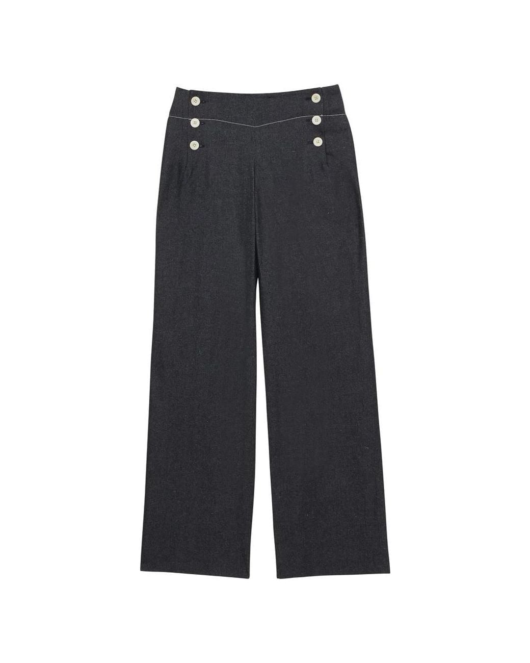 Ines De La Fressange Paris Gray Wide Trousers