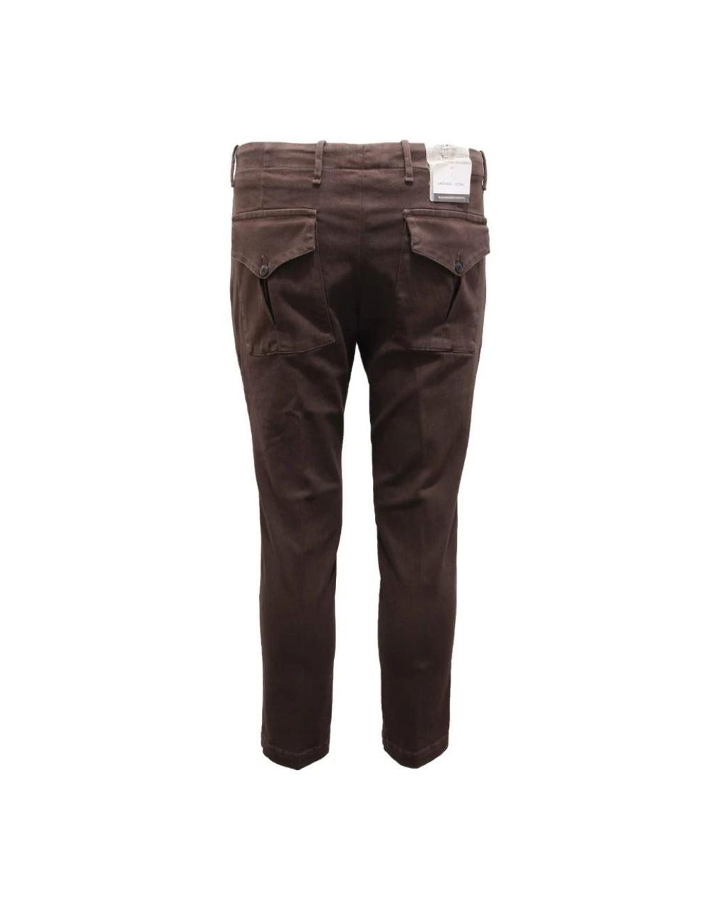 Michael Coal Brown Slim-Fit Trousers for men