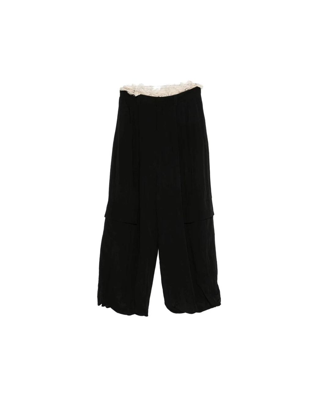 Sea Black Wide Trousers