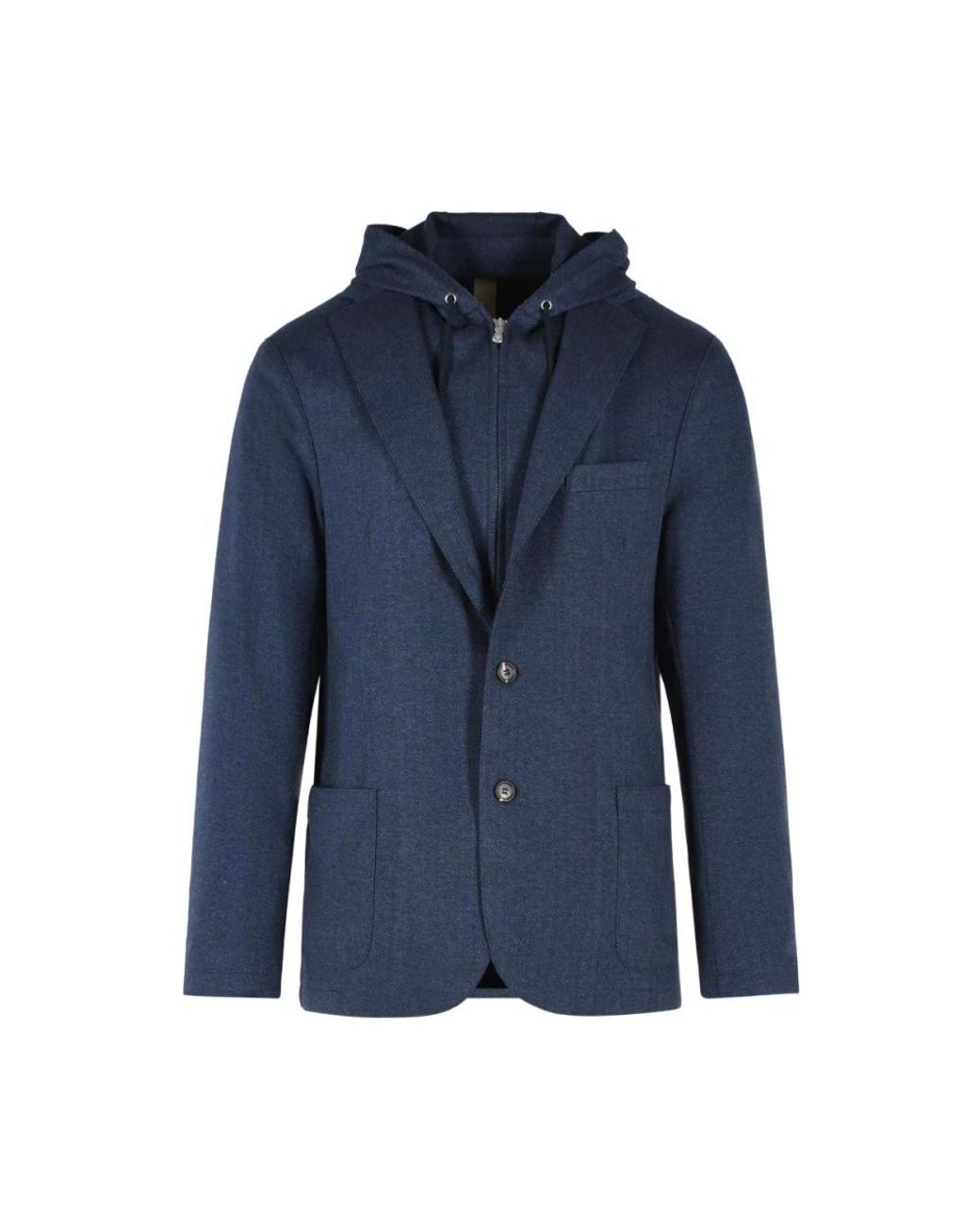 Eleventy Jassen ,Blauw ,Polyester Blazer Van Polyester-Mix in het Blue voor heren