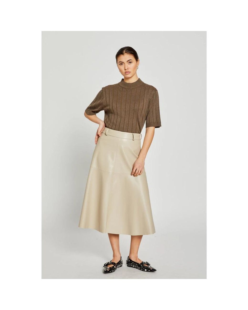 Midi Skirts Bruuns Bazaar de color Natural