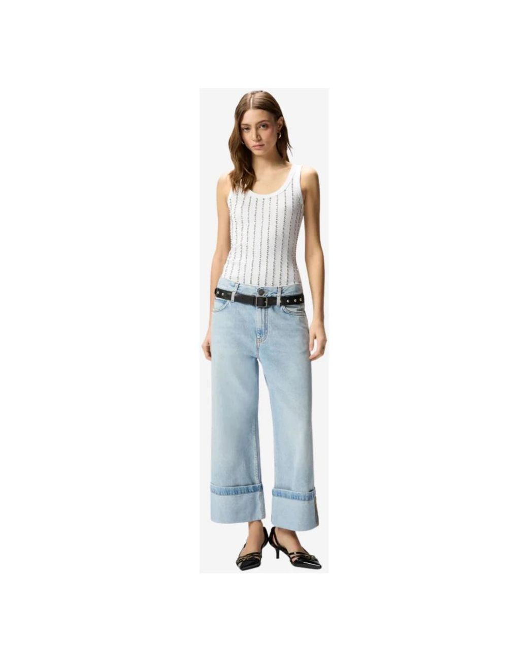 Pinko White Sleeveless Tops