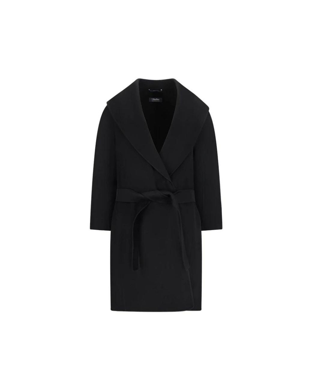 Max Mara Messi Wool Coat in het Black