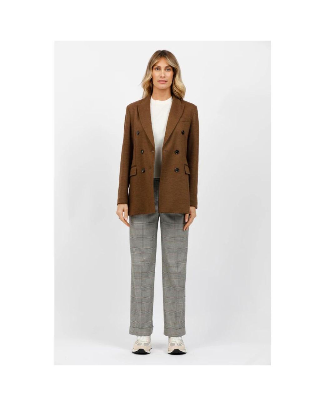 Via Masini 80 Gray Straight Trousers