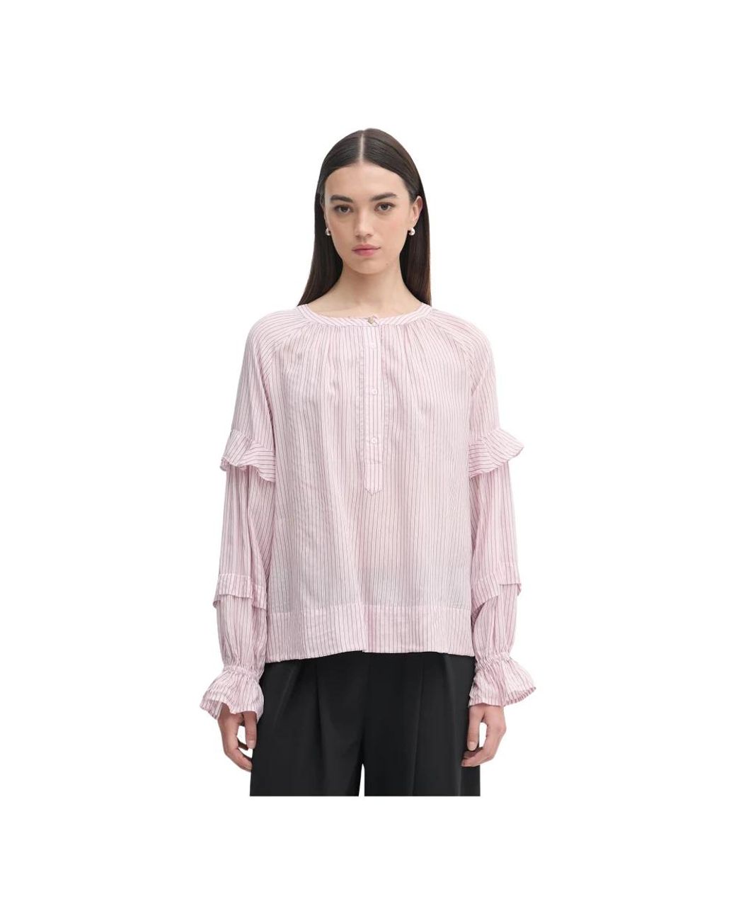 Mos Mosh Jorun Stripe Blouse in het Pink