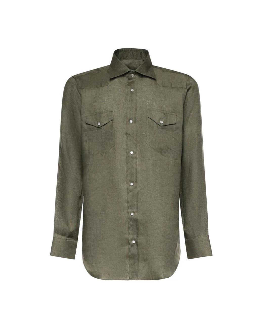 Sartorio Napoli Green Casual Shirts for men