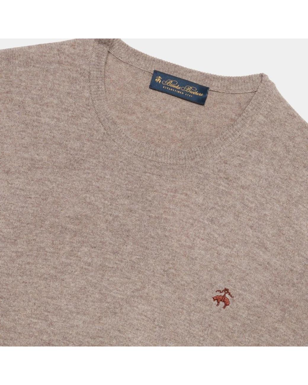 Brooks Brothers Brown Crewneck Sweater With Logo for men