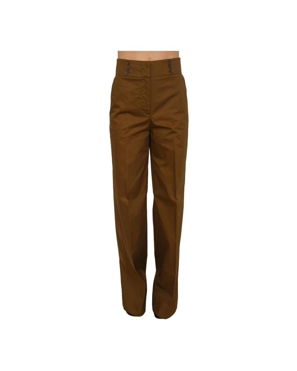 Nenette Brown Straight Trousers