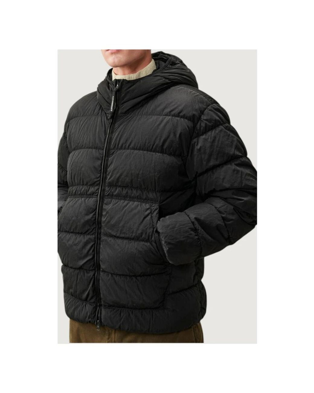 C P Company Black Winter Jackets for men