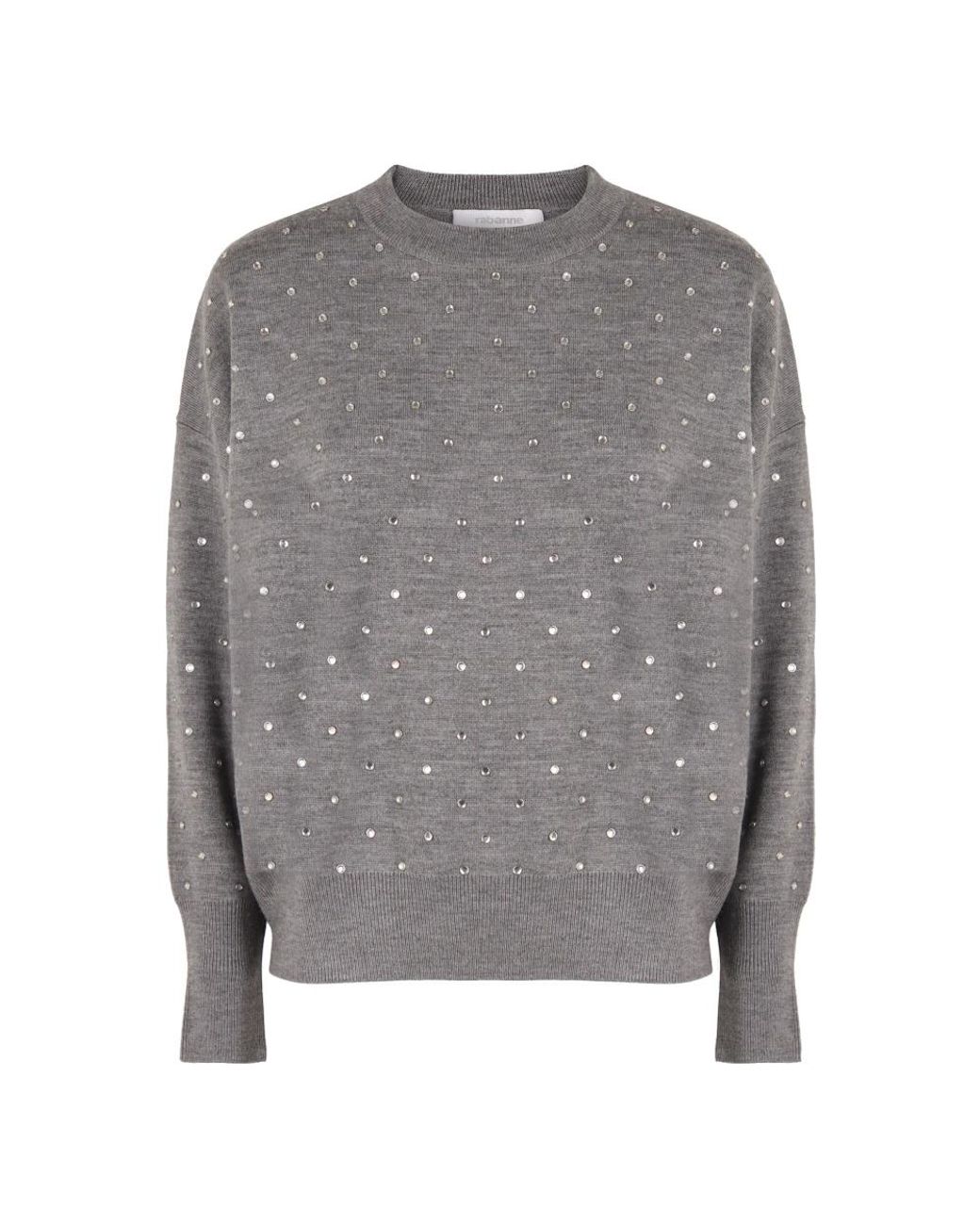 Rabanne Gray Round-Neck Knitwear