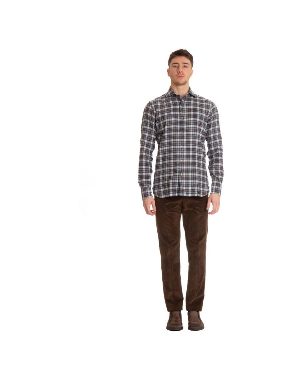 Barba Napoli Gray Casual Shirts for men