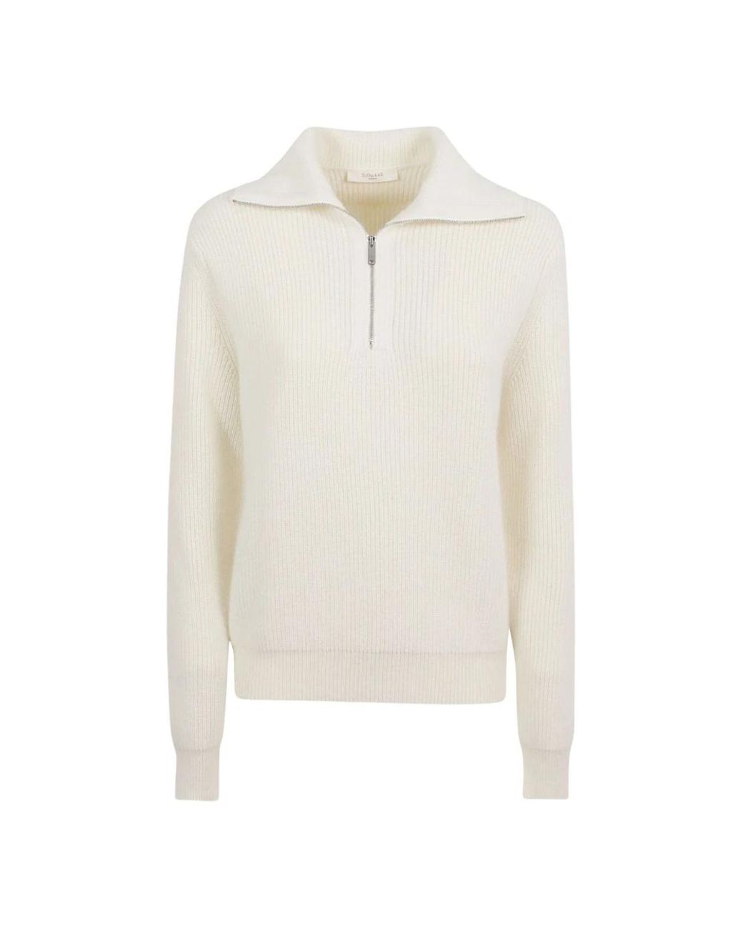 Zanone White Half-Zip-Pullover