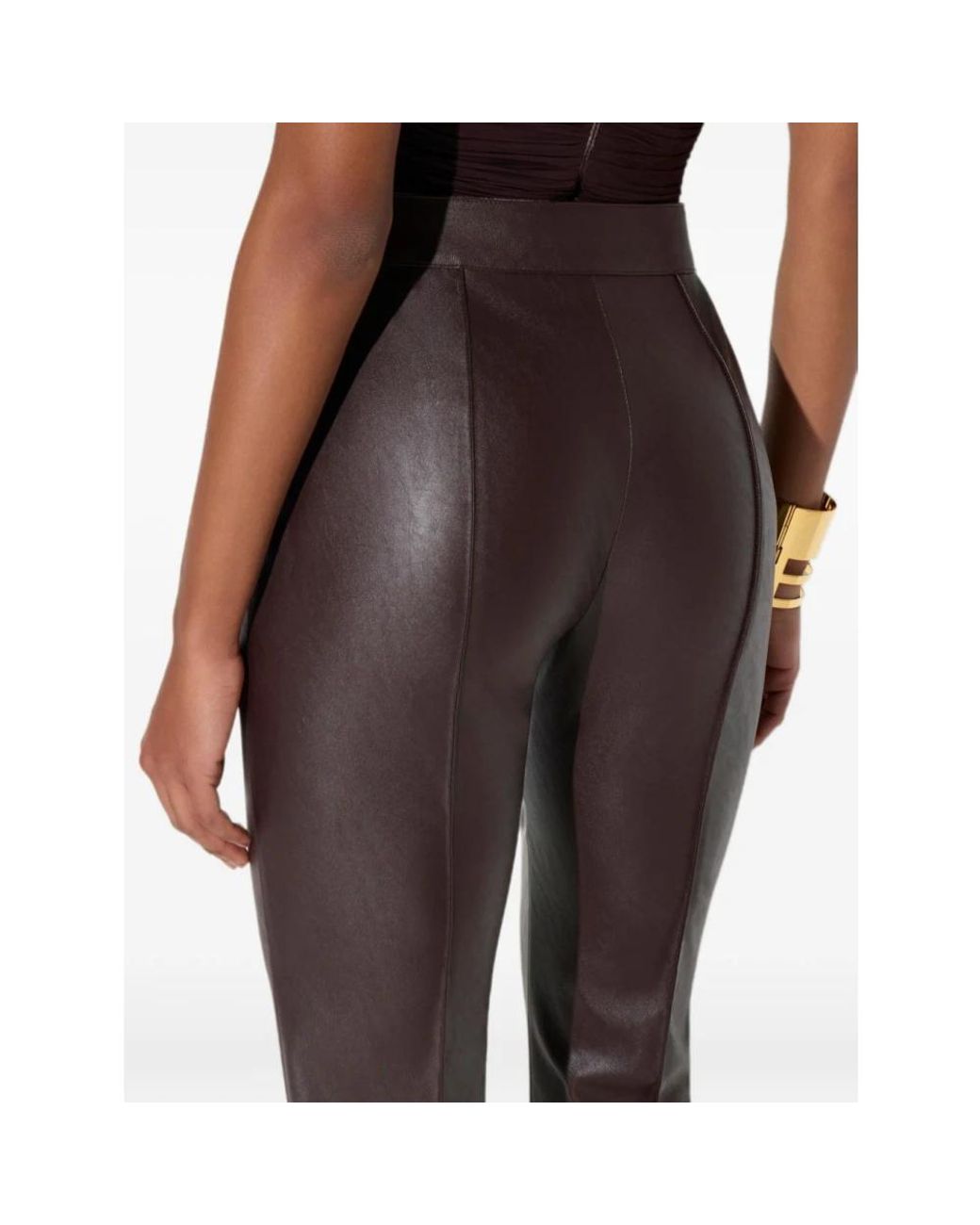 Elisabetta Franchi Brown Trousers With Ribbing