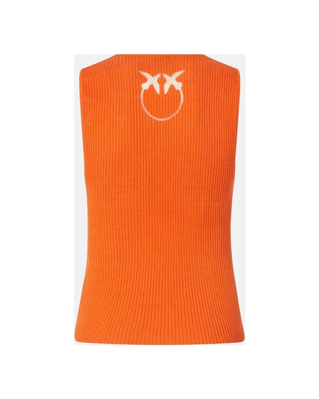 Pinko Orange Sleeveless Tops