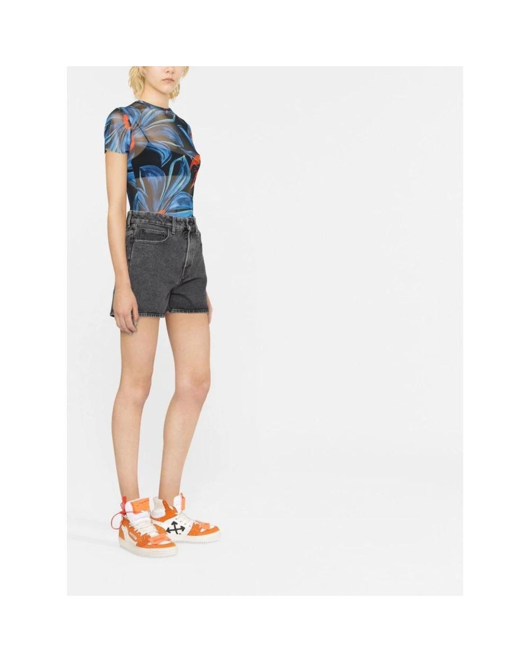 Off-White c/o Virgil Abloh Gray Denim Shorts
