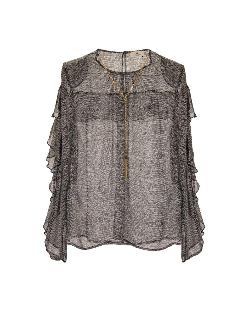Elisabetta Franchi Gray Blouses