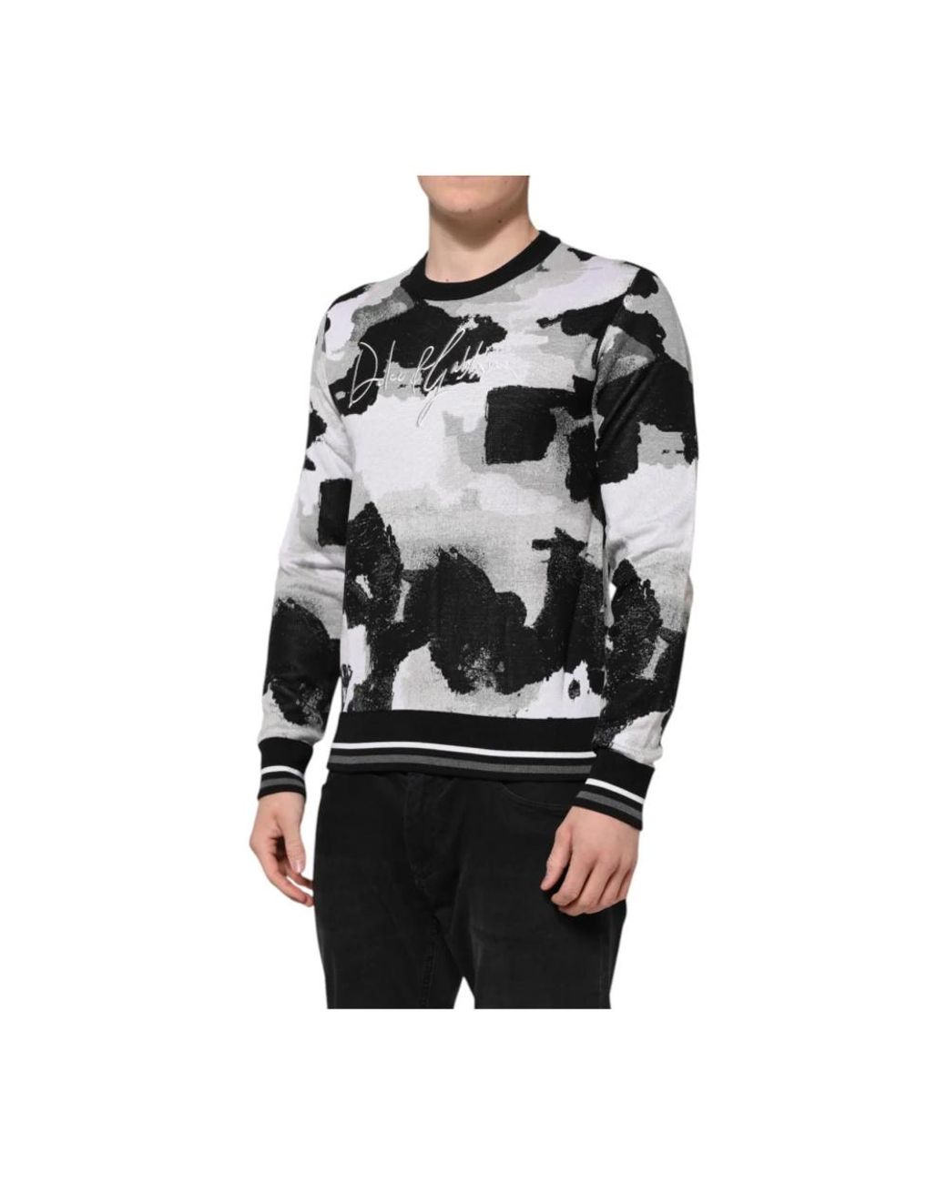 Dolce & Gabbana Black Round-Neck Knitwear for men