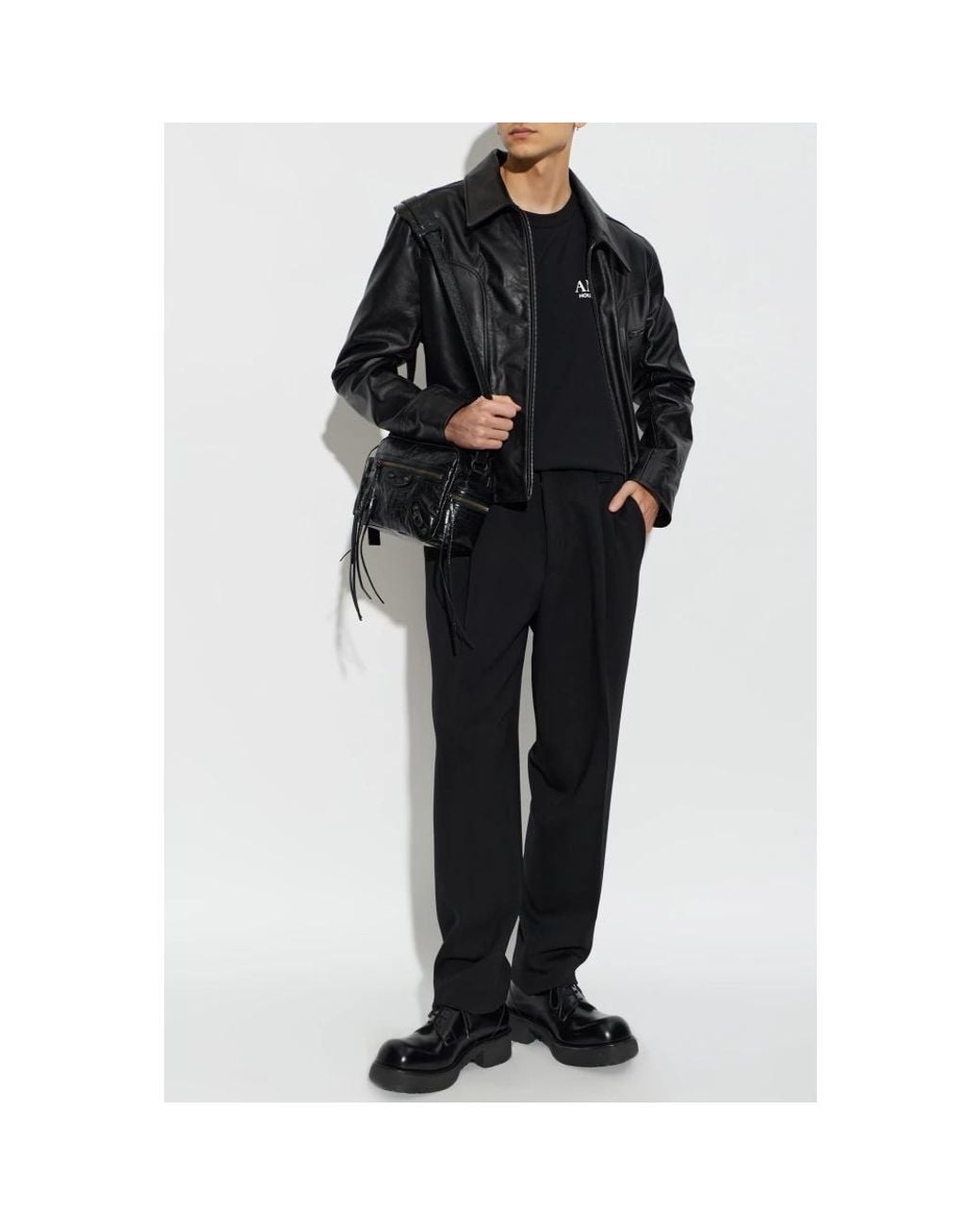 Amiri Black Leather Jackets for men