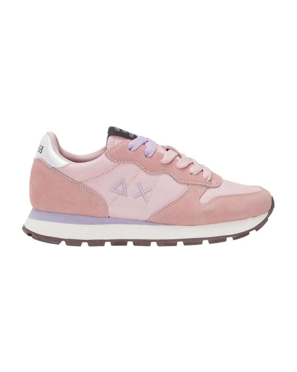 Sun 68 Schoenen ,Roze ,Leer Roze Leren En Stoffen Casual Sneaker in het Pink
