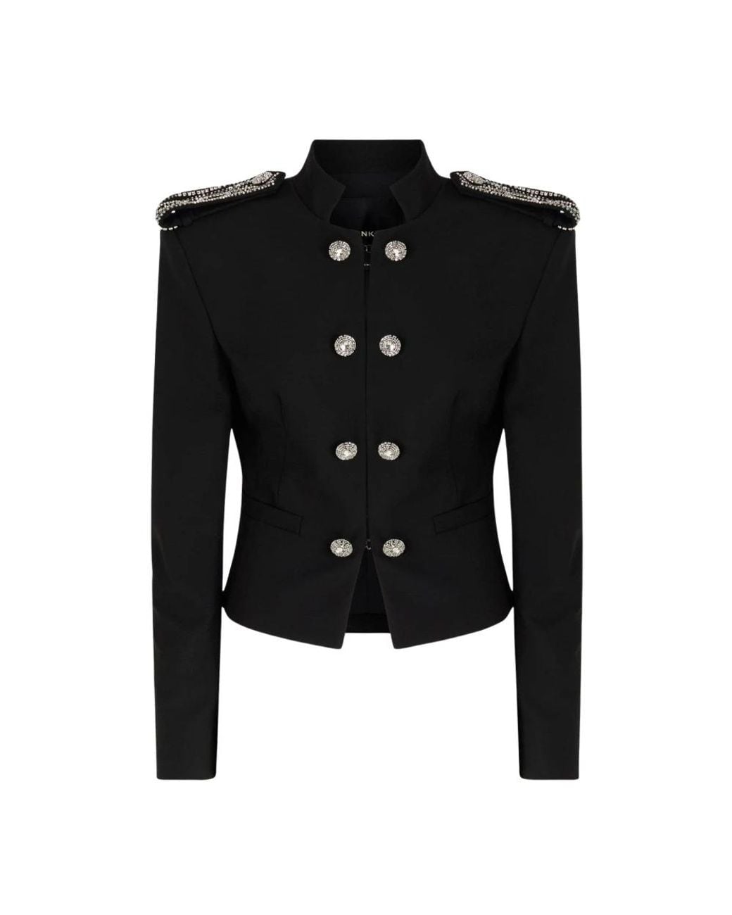 Pinko Mini Militaire Jas in het Black