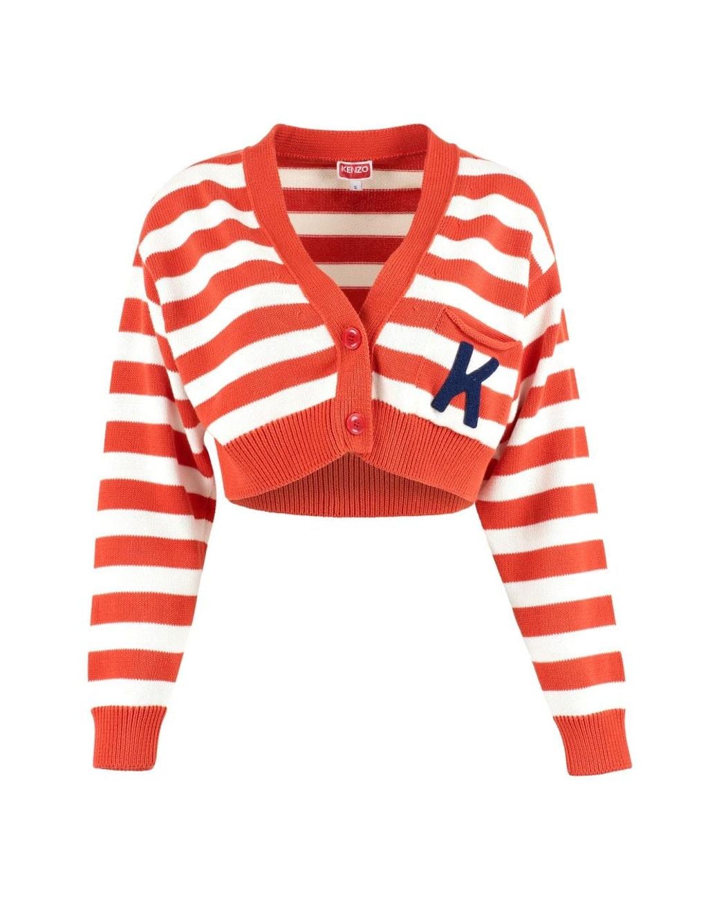 KENZO Truien & Vesten ,Veelkleurig ,Katoen Gestreept Katoenen Vest in het Red
