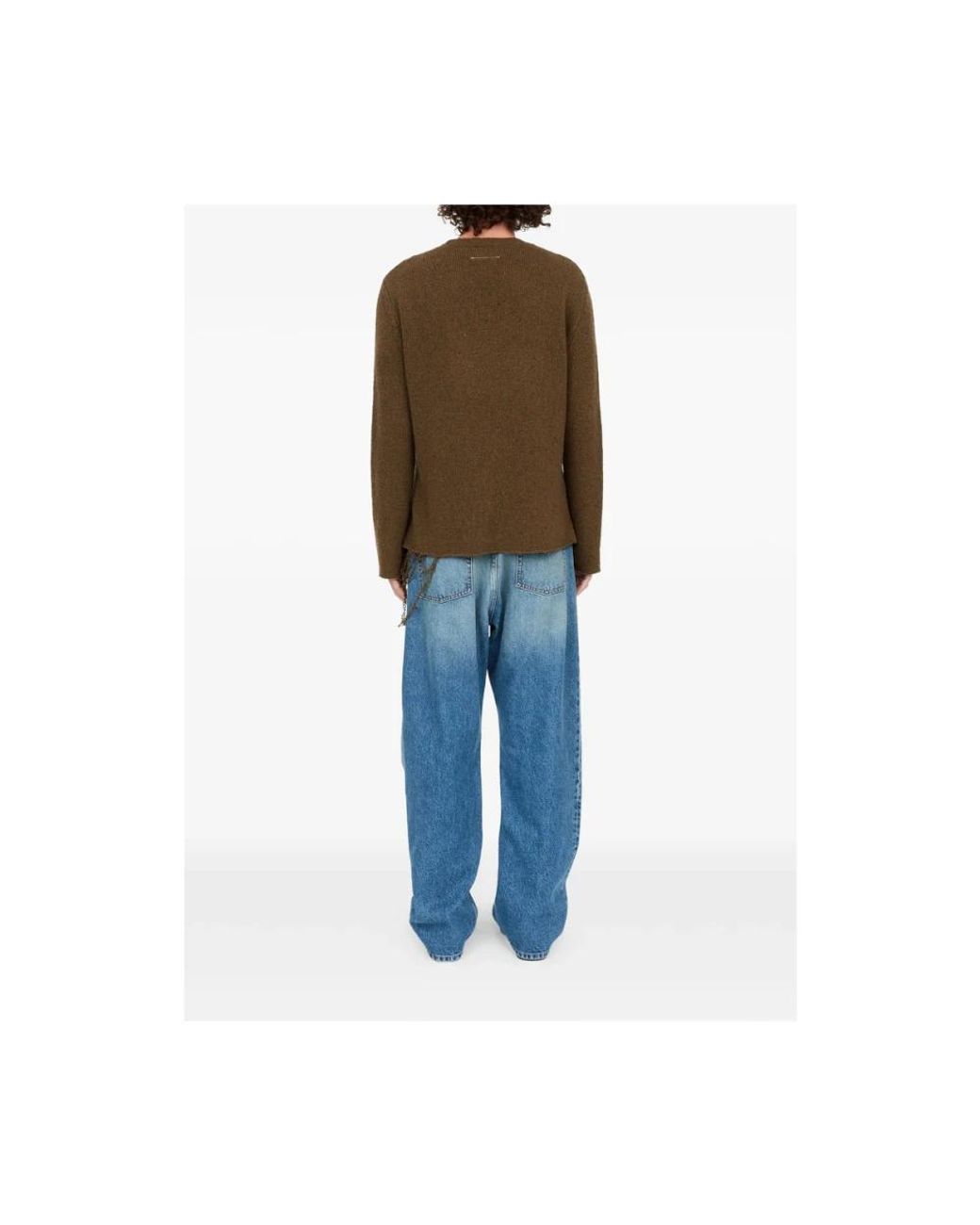 MM6 by Maison Margiela Green Round-Neck Knitwear for men