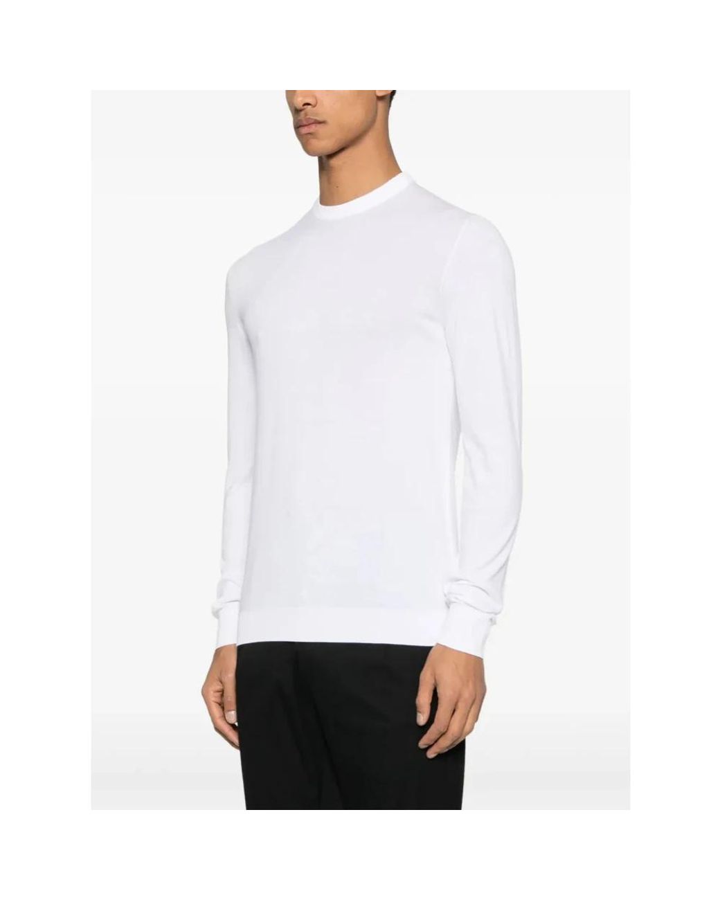 Fedeli White Round-Neck Knitwear for men
