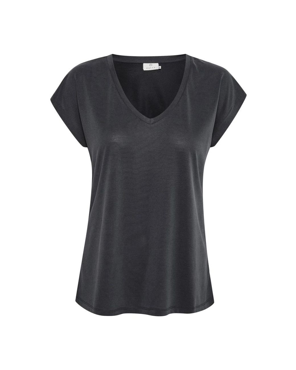 Kaffe Tops ,Zwart ,Polyester Gewassen Zwarte T-Shirt Top in het Black