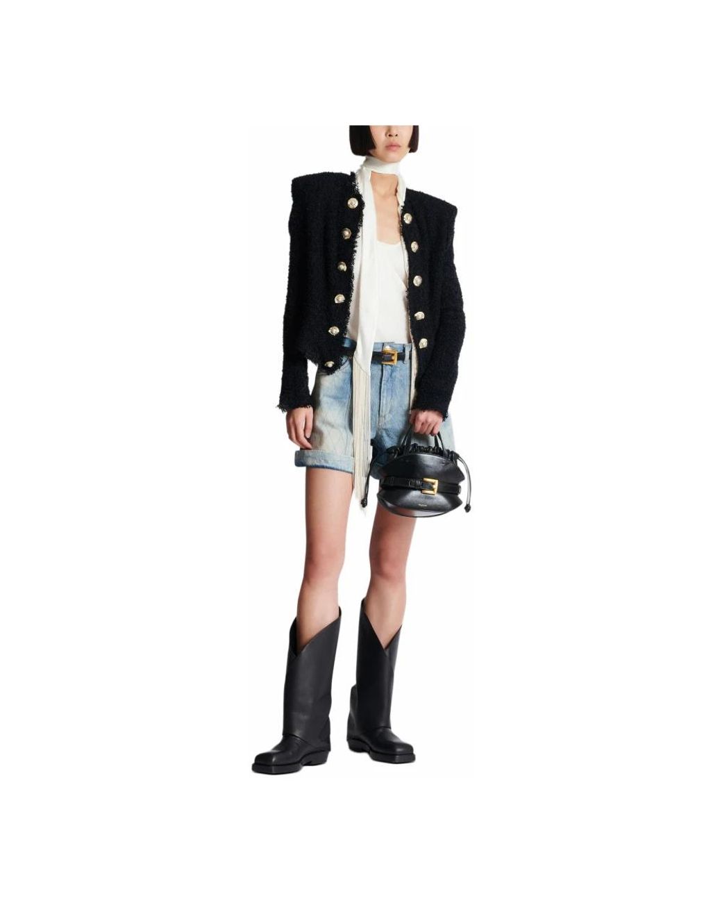 Balmain Black Tweed Blazer