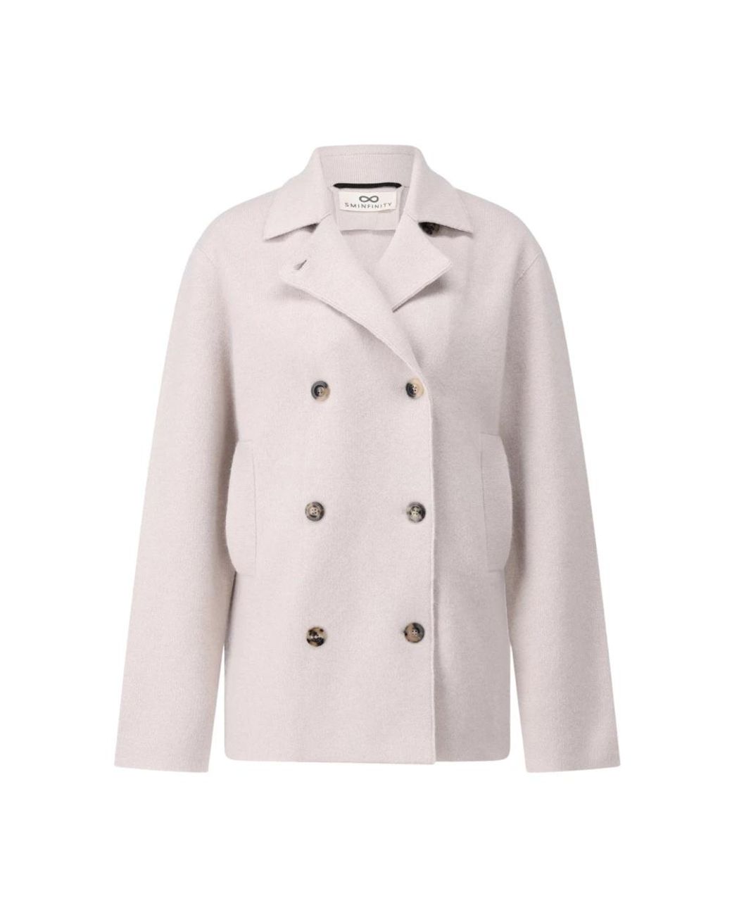 Double-Breasted Coats di SMINFINITY in Natural
