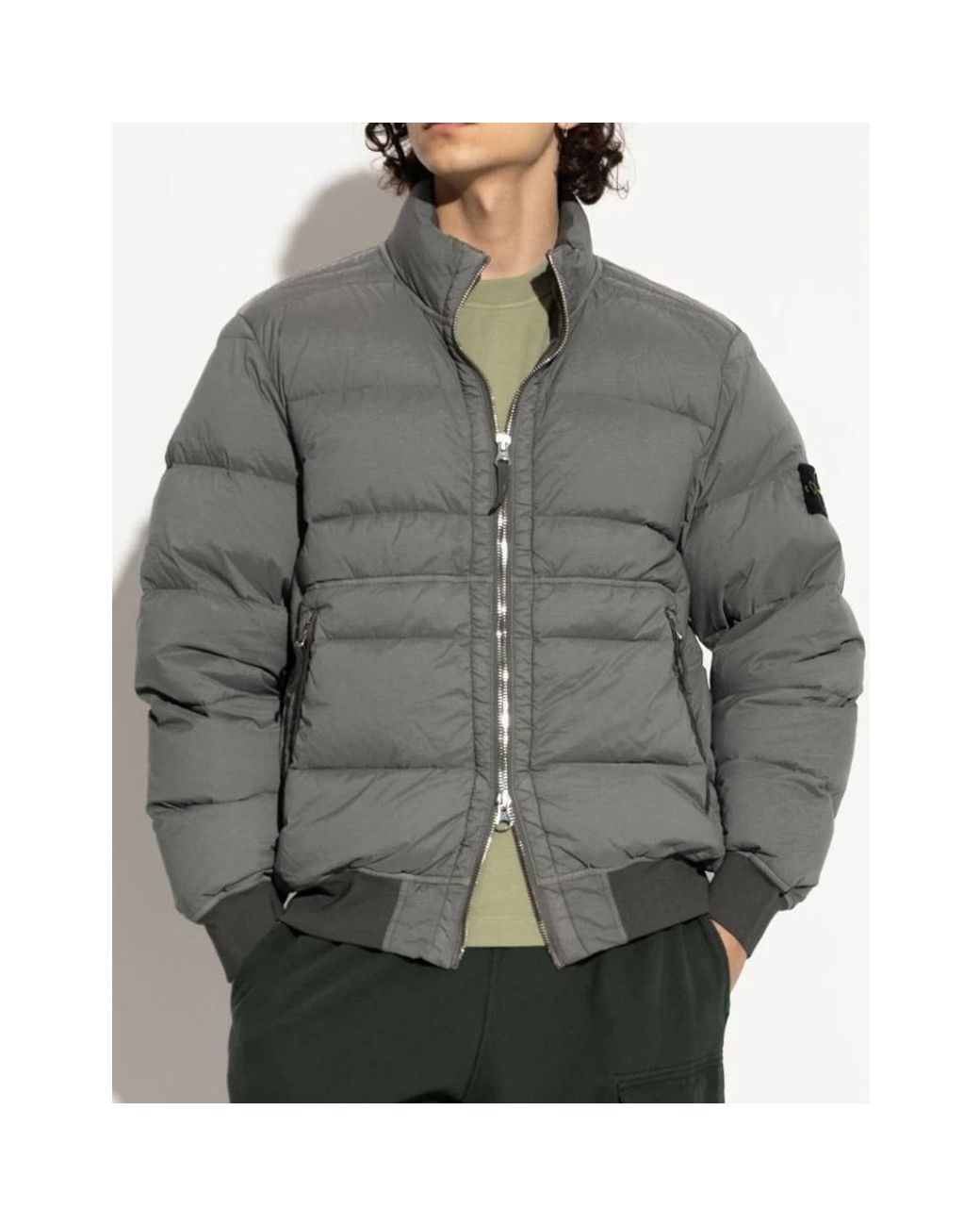 Winter Jackets Stone Island de hombre de color Gray