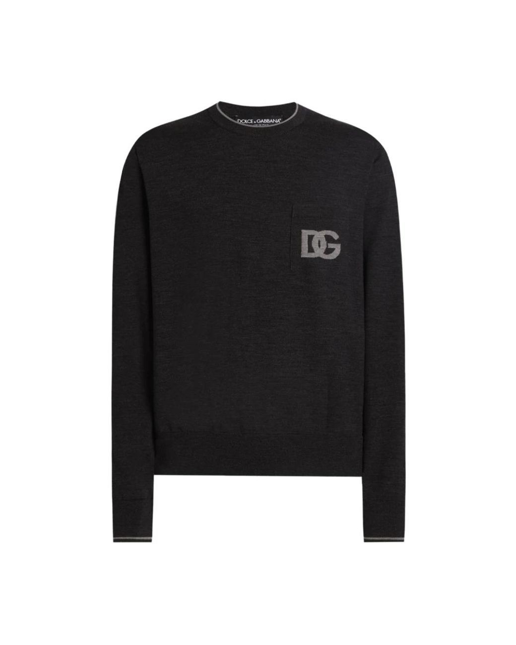 Dolce & Gabbana Black Round-Neck Knitwear for men