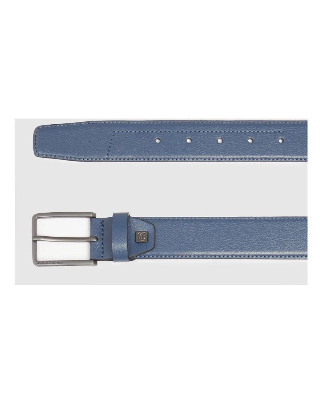 Piquadro Accessoires ,Blauw ,Leer Lederen Riem Met Gesp in het Blue voor heren