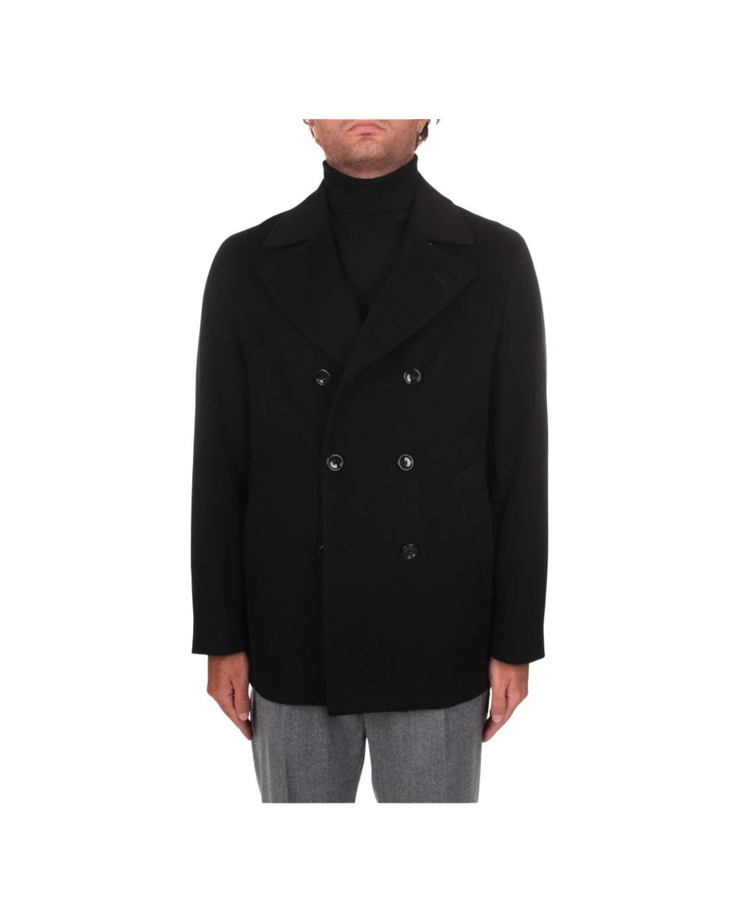 Double-Breasted Coats di Montecore in Black da Uomo