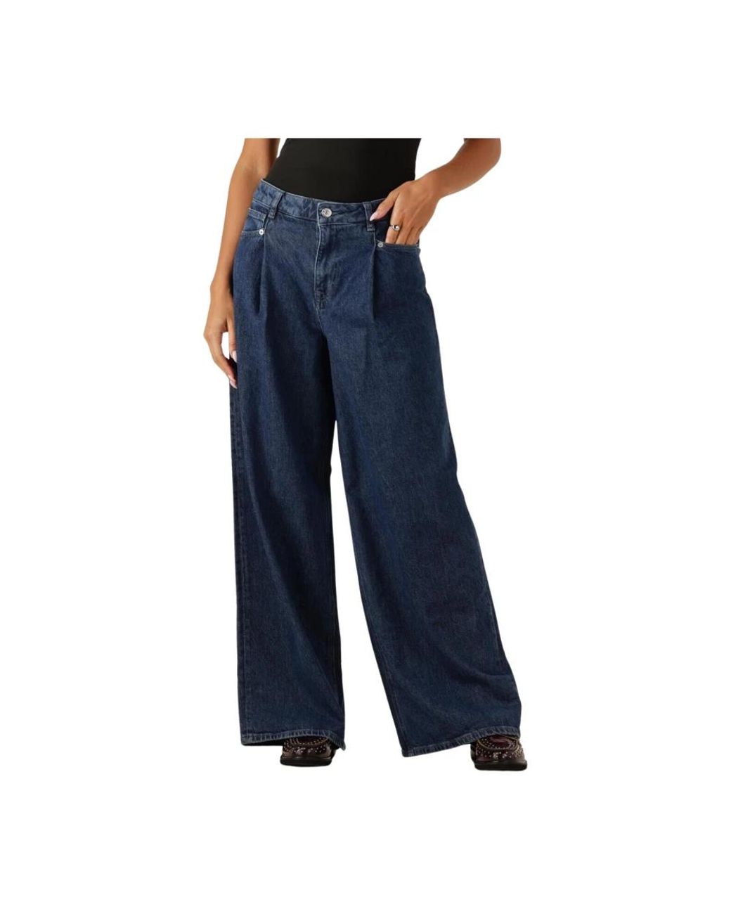 SELECTED Jeans ,Blauw ,Selma-Noa Hw Wide Jeans in het Blue