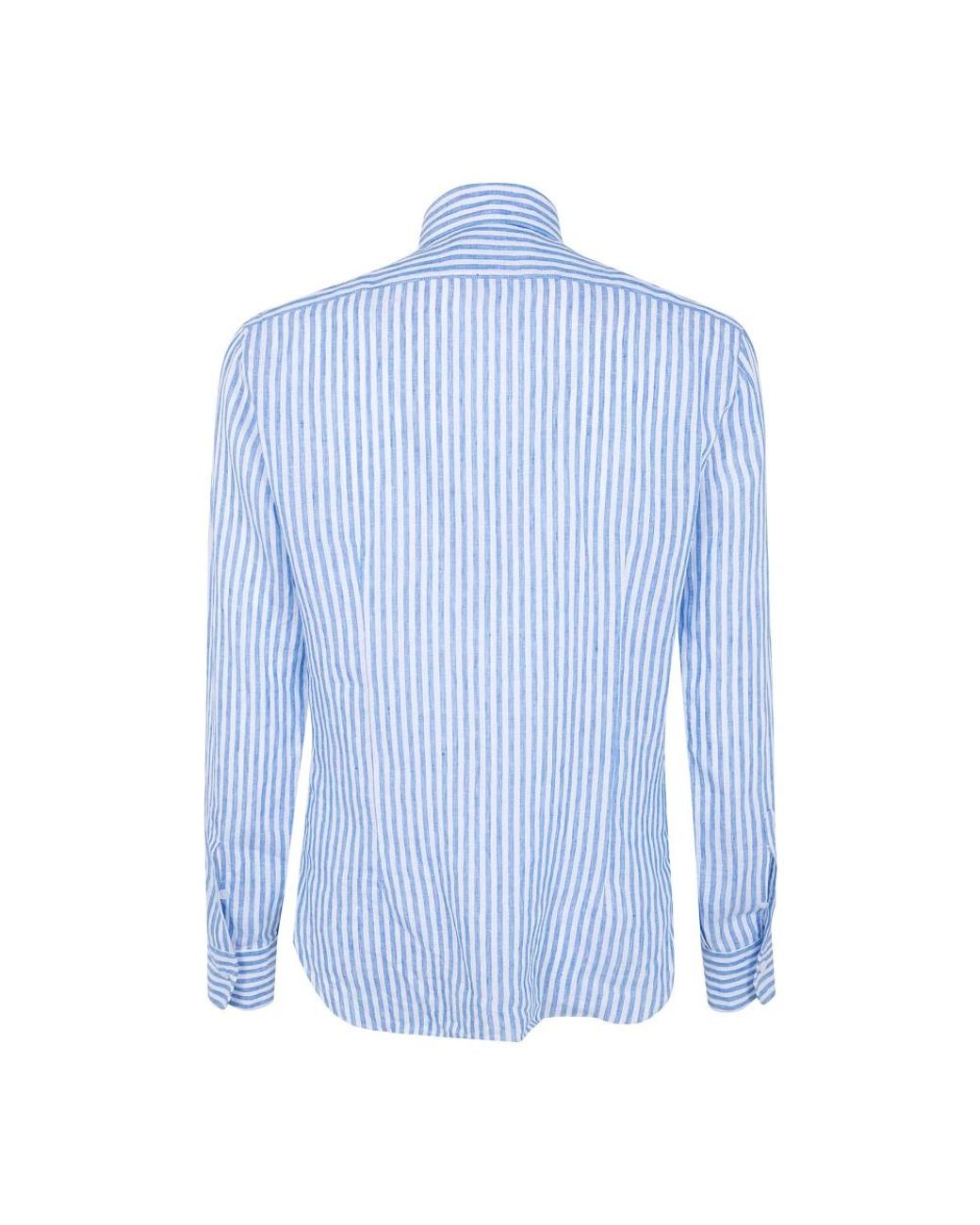Barba Napoli Blue Formal Shirts for men