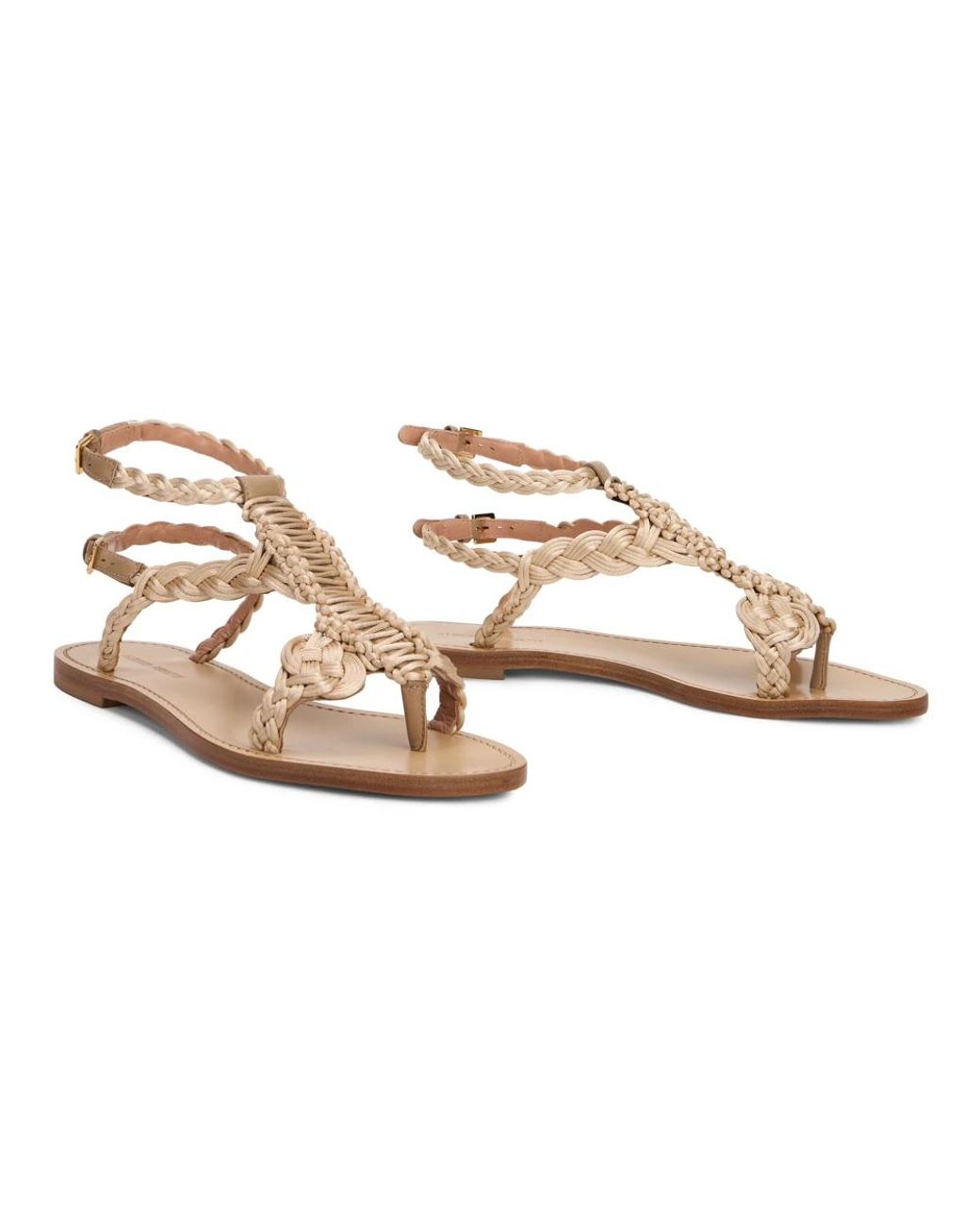 Flat Sandals di Alberta Ferretti in Metallic