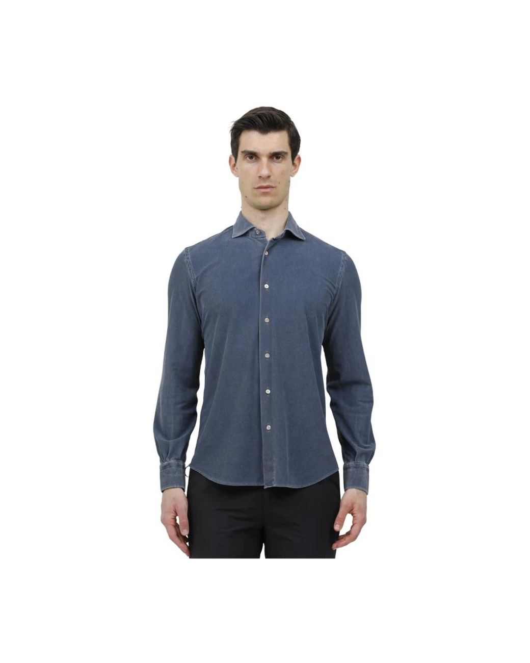 Mazzarelli Blue Casual Shirts for men