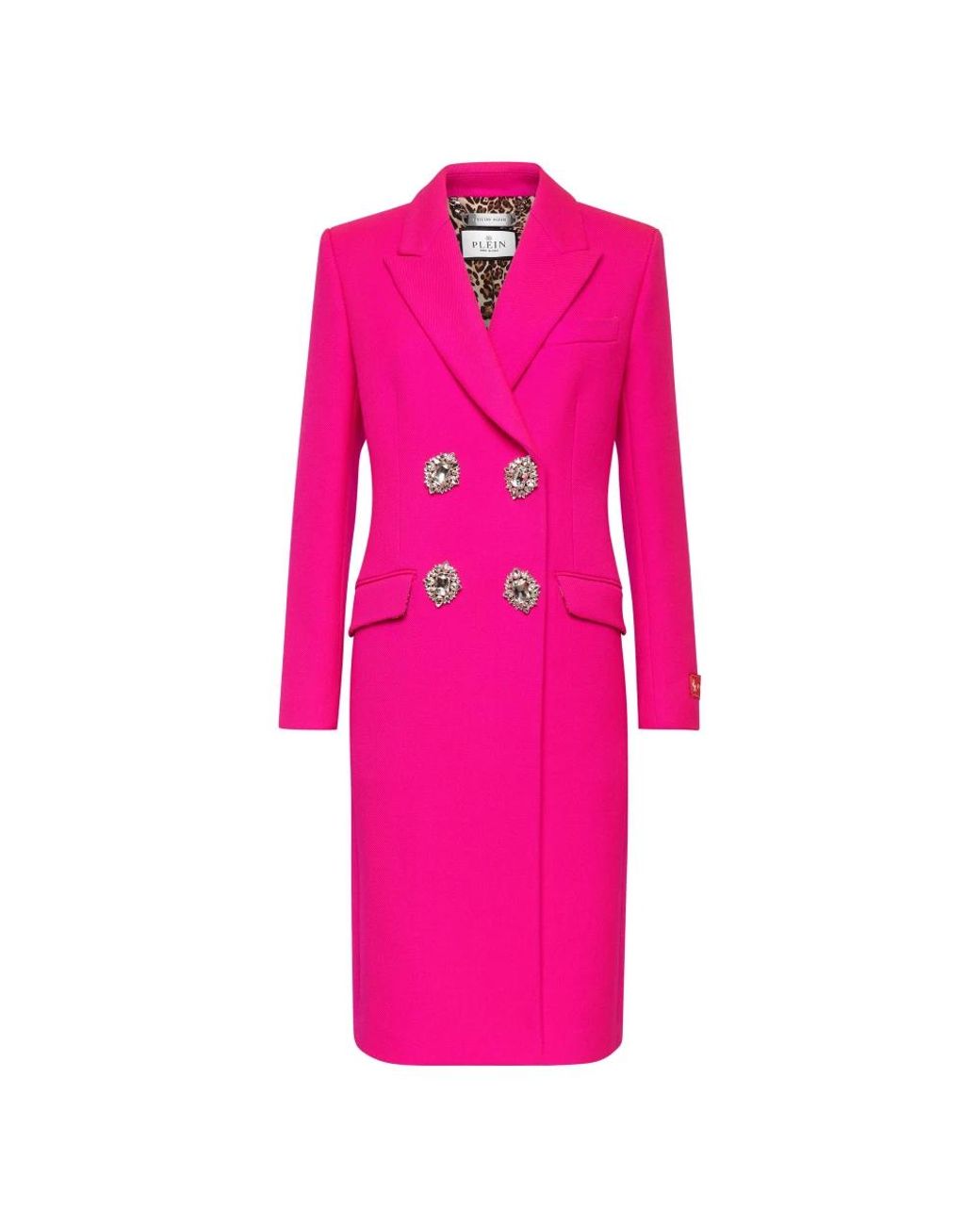 Philipp Plein Coat Long in het Pink