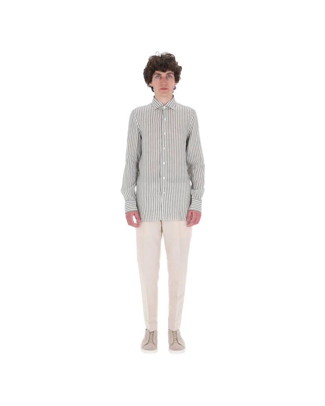 Finamore 1925 Gray Casual Shirts for men