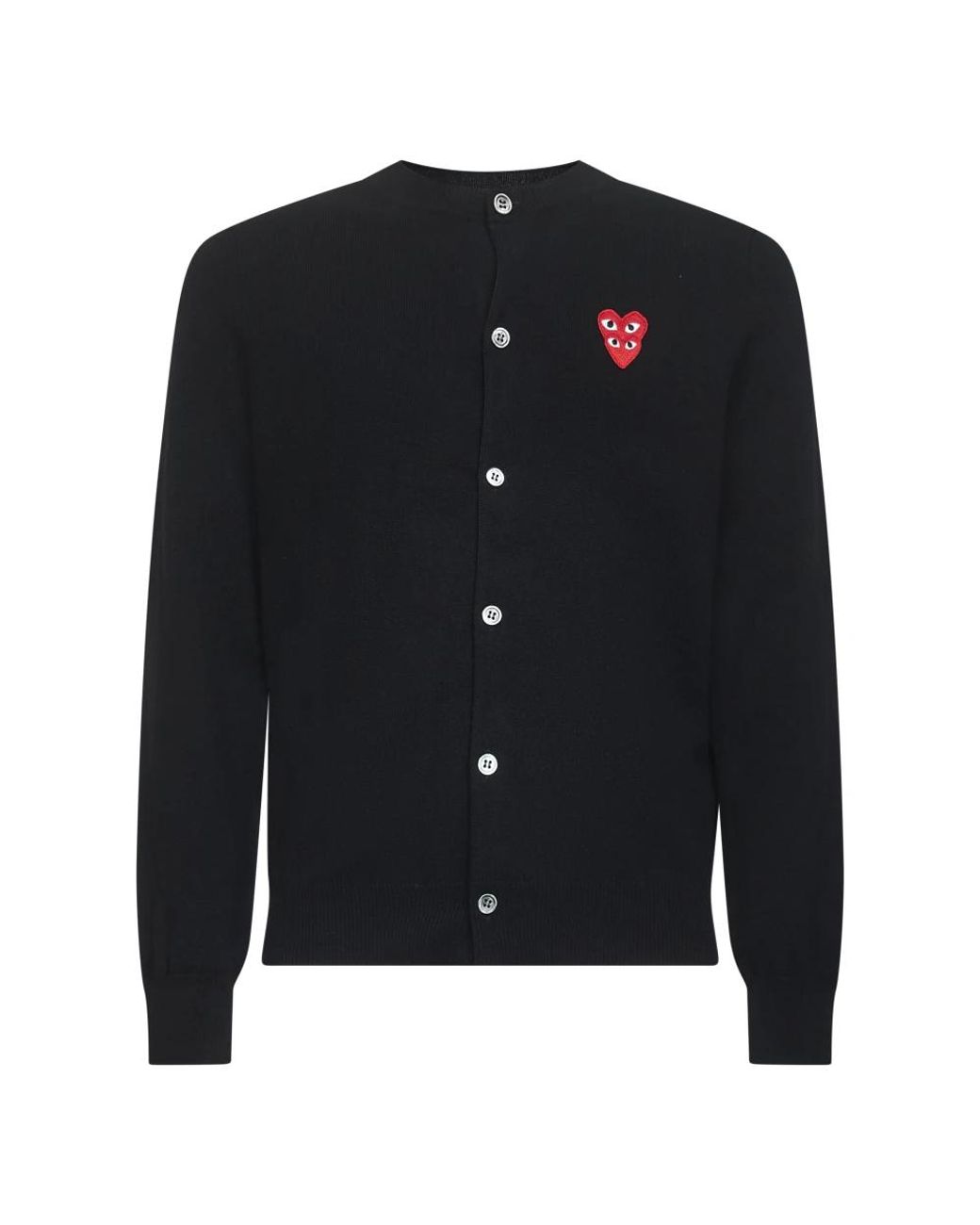 COMME DES GARÇONS PLAY Truien & Vesten ,Zwart ,Wol Zwarte Wollen Trui Met Rode Harten in het Black voor heren