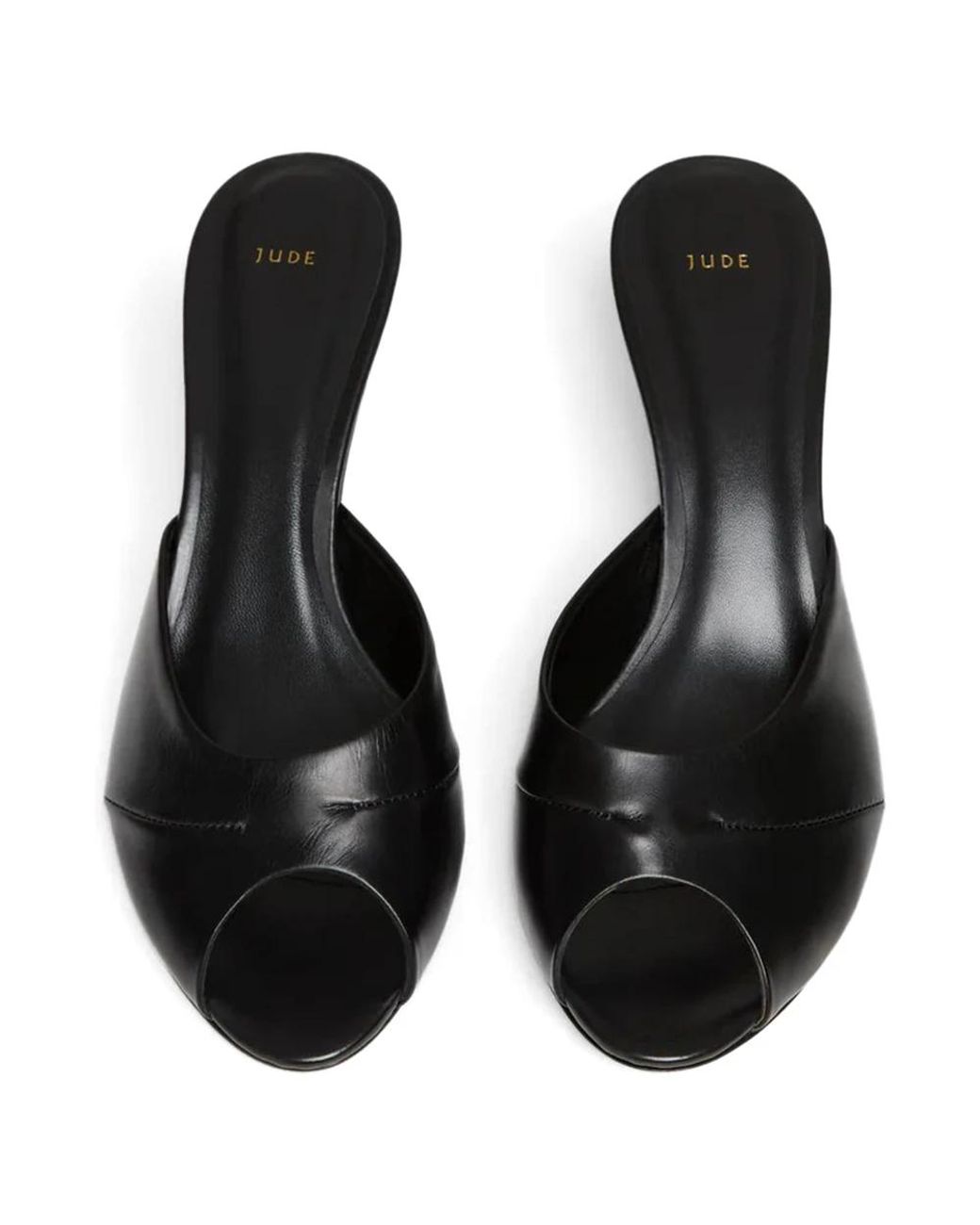 Jude Black Heeled Mules