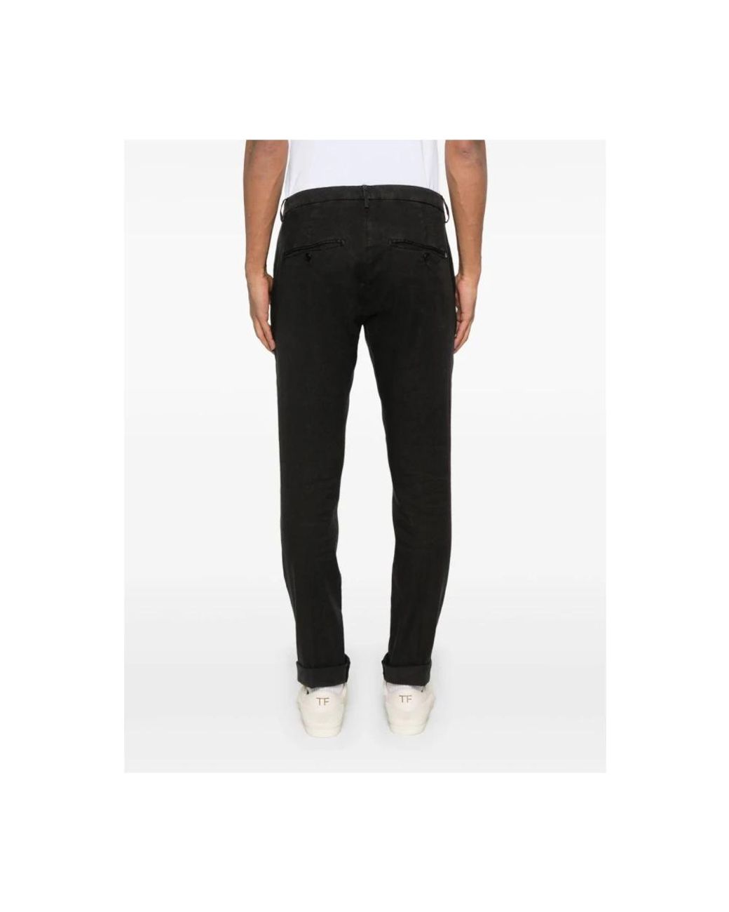 Dondup Black Slim-Fit Trousers for men
