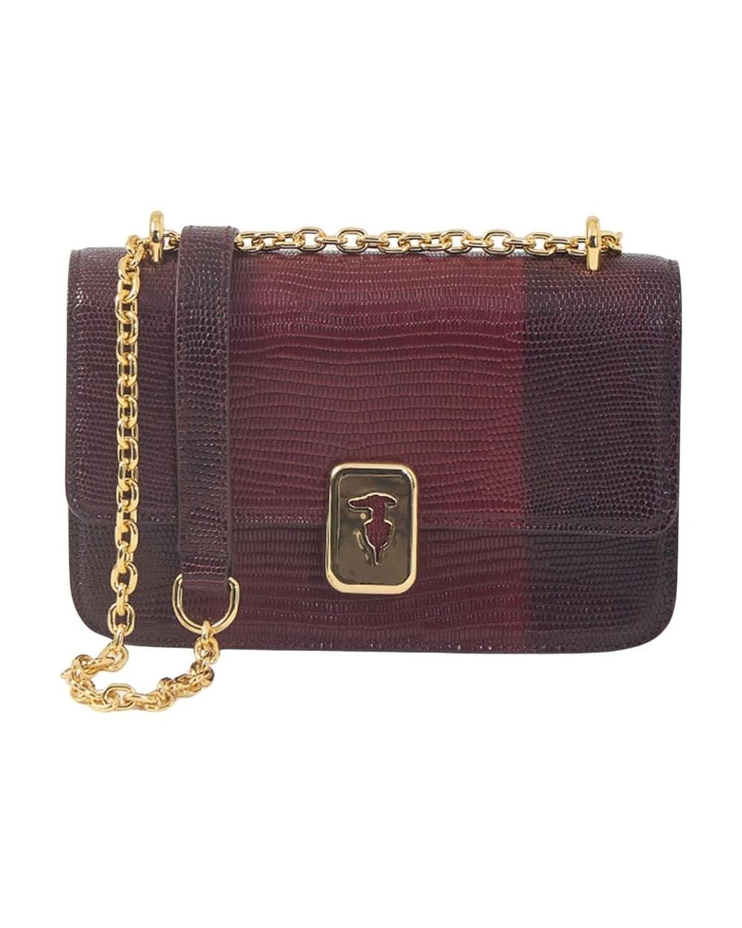 Trussardi Purple Tracolla Lizard
