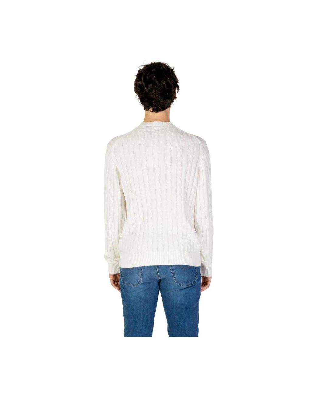 U.S. POLO ASSN. White Round-Neck Knitwear for men