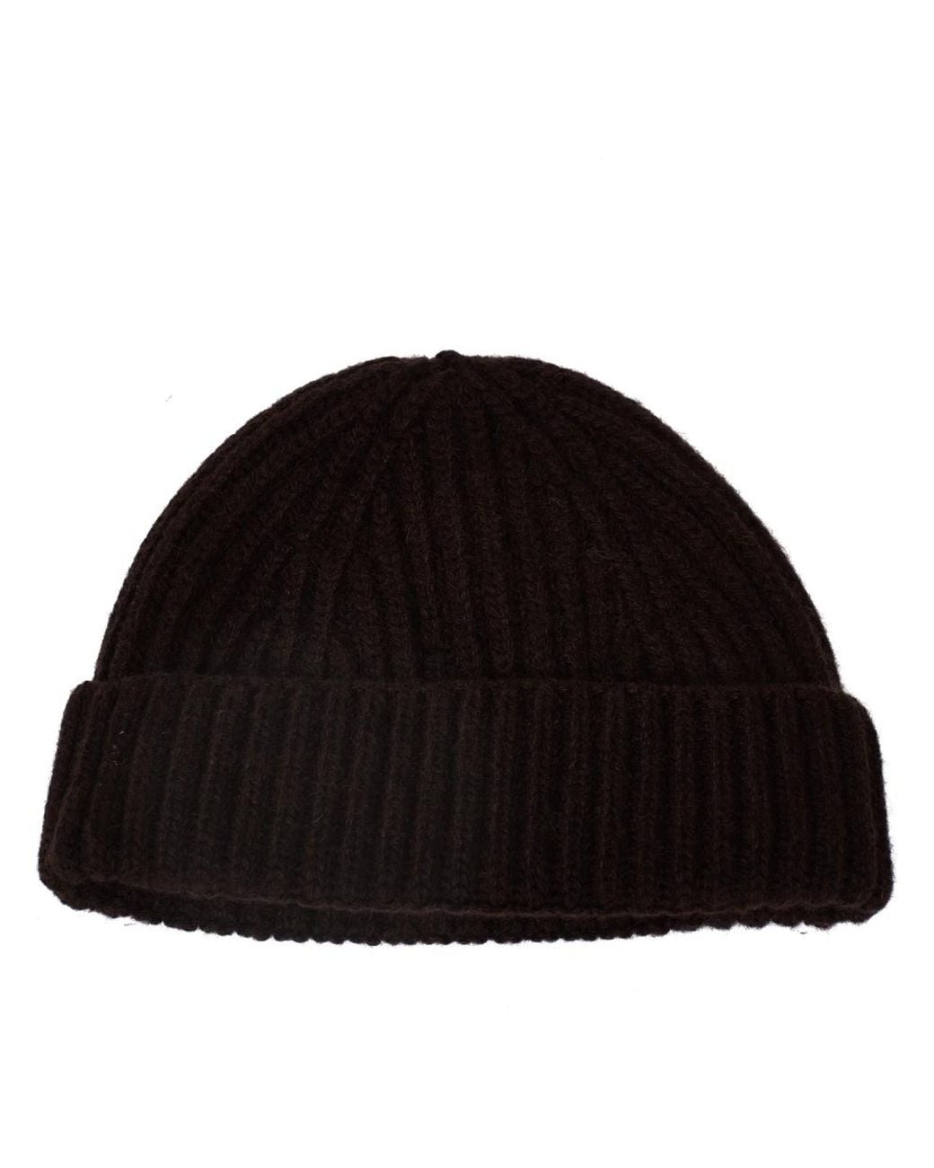 Aragona Black Puro Cashmere Rippstrick-Mütze