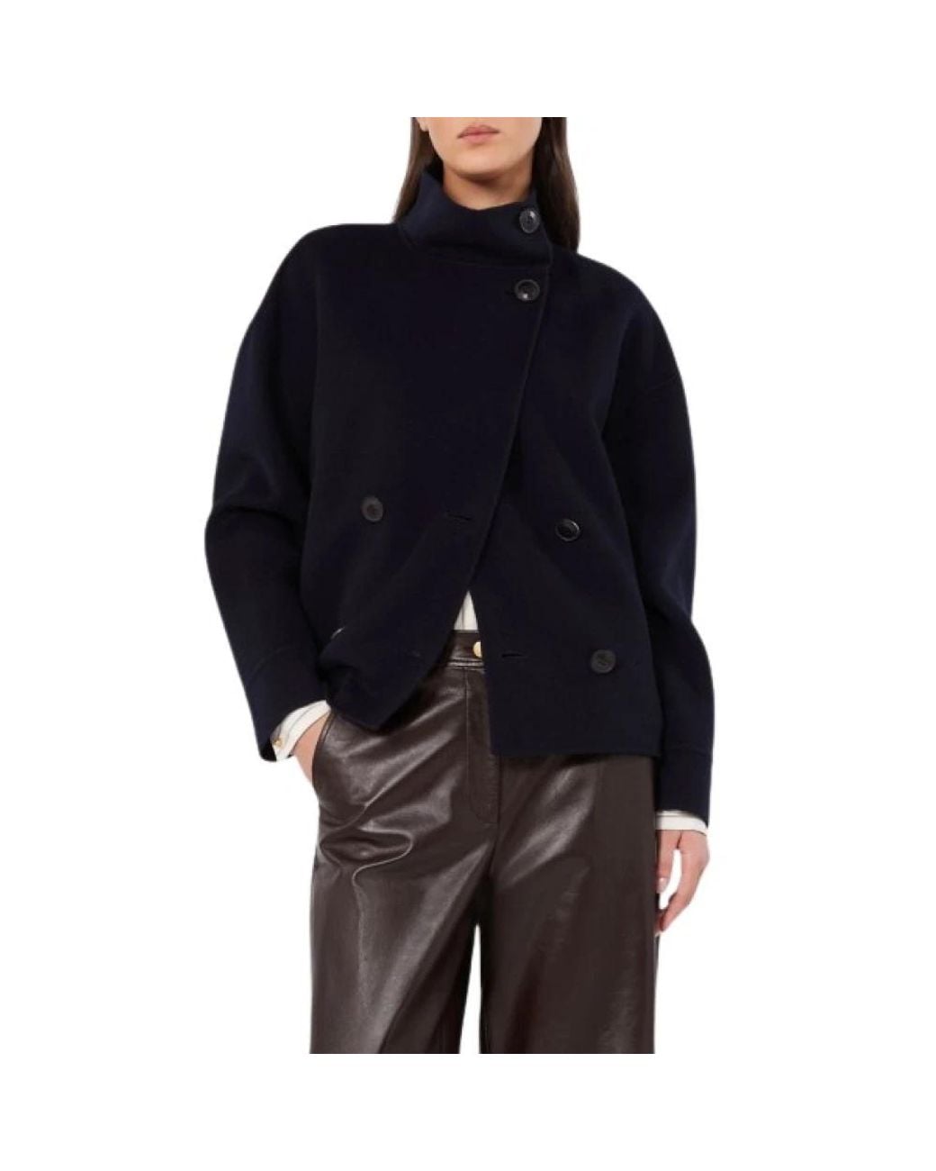 Max Mara Black Double-Breasted Coats